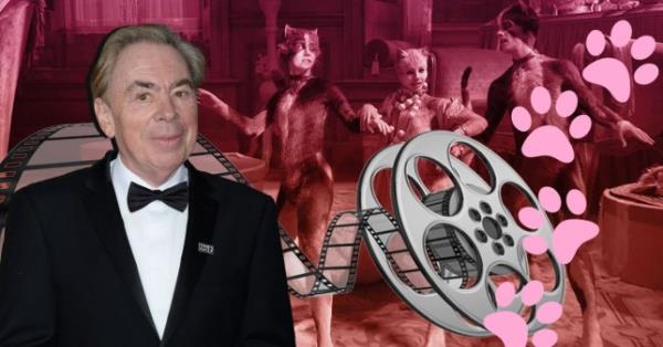 安德鲁·劳埃德·韦伯与《猫》电影的剧照合成图
