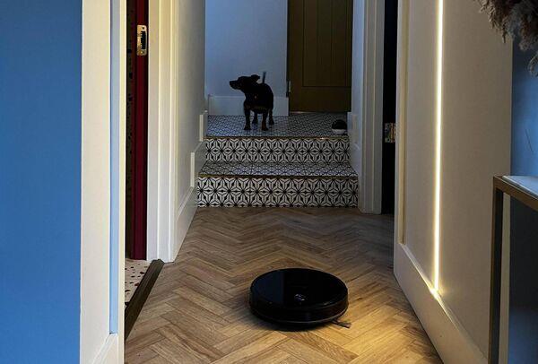 Jennifer uses the robot vacuum cleaner the Kyvol Cybervac E31 which works on hard flooring as well as carpets and has a mop function. Jennifer uses the robot vacuum cleaner the Kyvol Cybervac E31 which works on hard flooring as well as carpets and has a mop function.