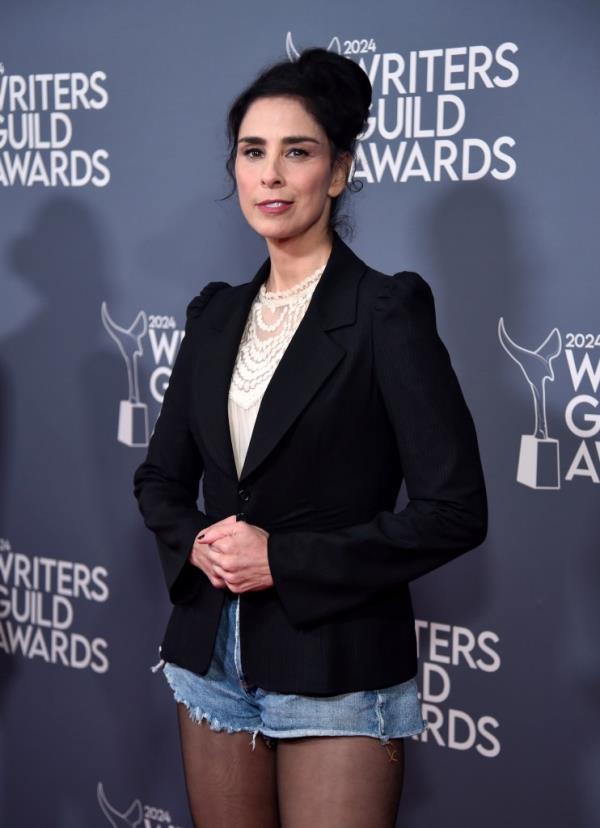 Sarah Silverman on red carpet at 2024 Writers Guild Awards Los Angeles Ceremony.
