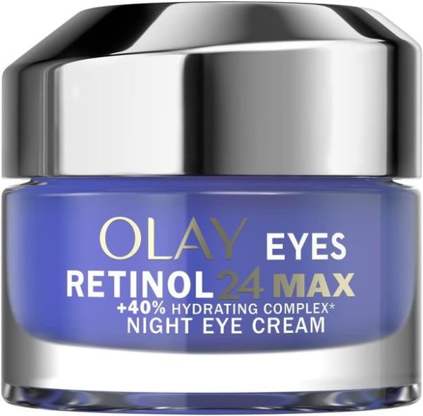 A bottle of the Olay night cream for eyes currently discounted on Amazon