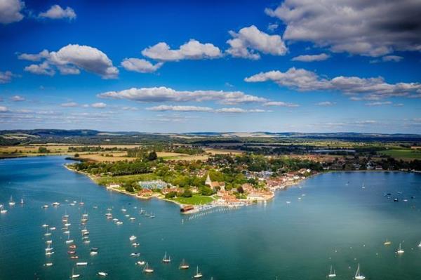 An aerial view of Bosham Harbour