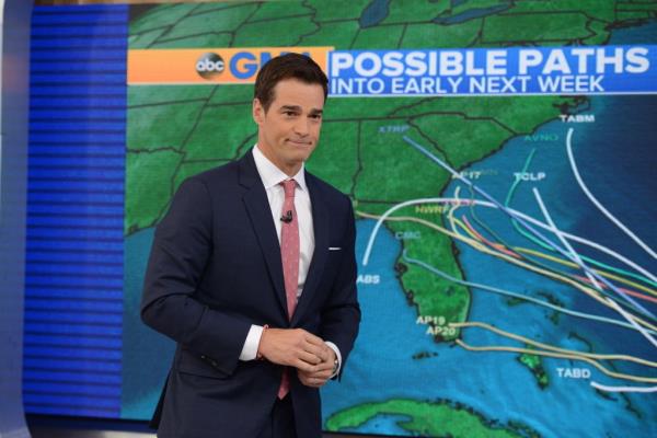 Rob Marciano standing in front of a weathermap on GMA.