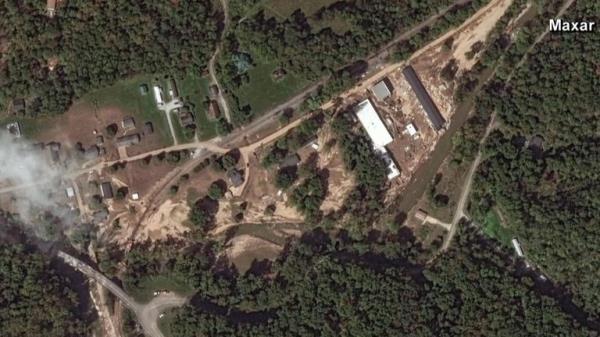 New satellite imagery shows the flooding aftermath caused by hurricane Helene as the storm swept through North Carolina.