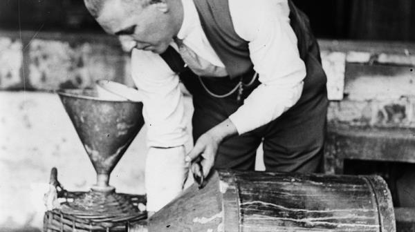 Bootlegger making illegal alcohol