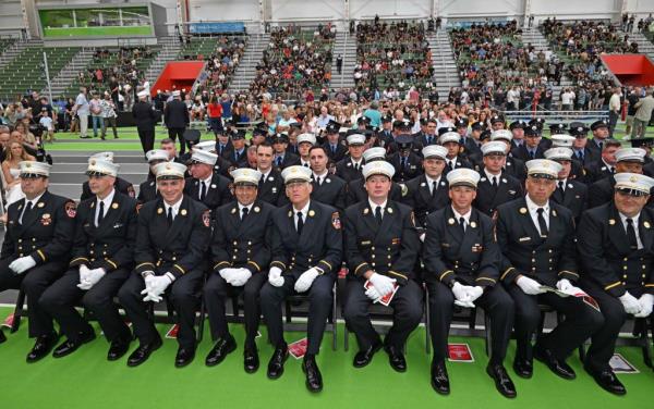 Members of the FDNY were promoted at a ceremony on Tuesday. They had a collective 1000 years of experience