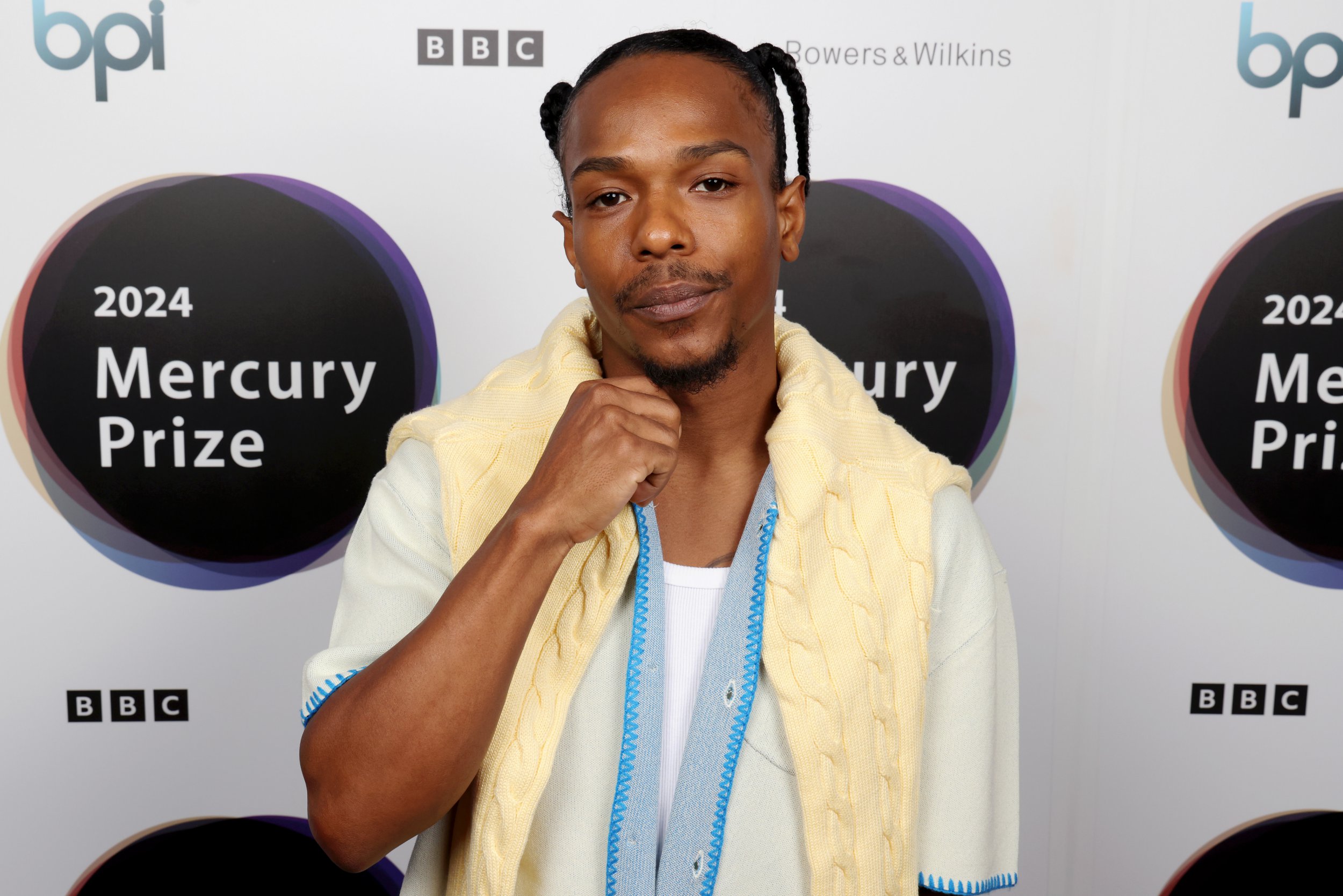 Berwyn at Mercury Prize Awards, wearing cream jumper.