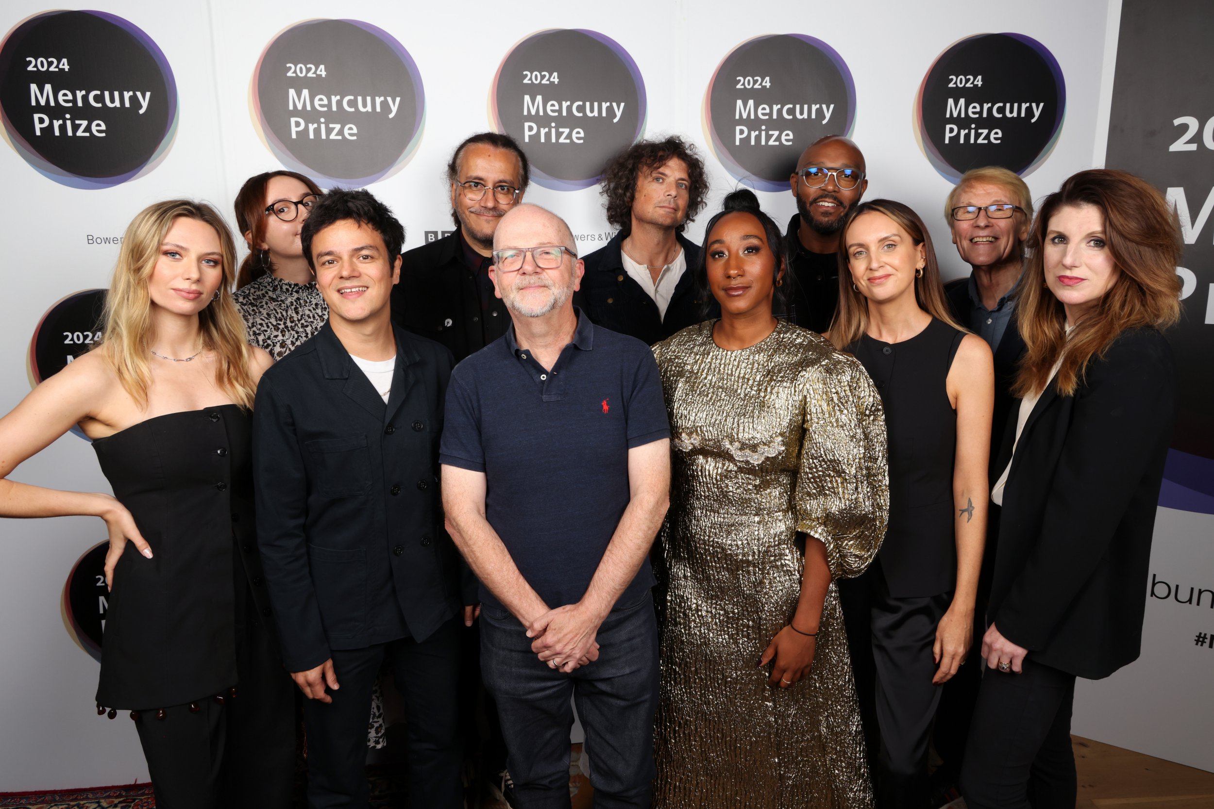 Mercury Prize judges pose for camera (L to R) Sian Eleri, Sophie Williams, Jamie Cullum, Phil Alexander, Jeff Smith, Will Hodgkinson, Jamz Supernova, MistaJam, Lea Stonhill, David Wilkinson and Danielle Perry.