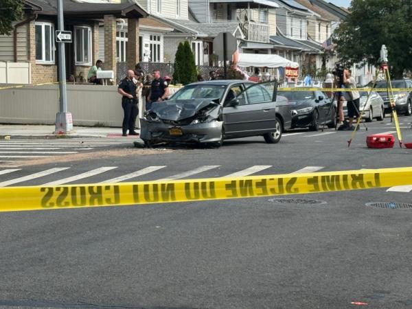 The car driven by the kidnapper is shown in the intersection where the crash happened.