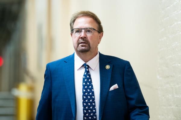 Rep. Chuck Edwards, R-N.C., arrives for the House Republican Conference caucus meeting in the U.S. Capitol on Tuesday, June 4, 2024. (Bill Clark/CQ-Roll Call, Inc via Getty Images)