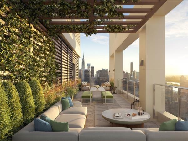 Building amenities include common outdoor space