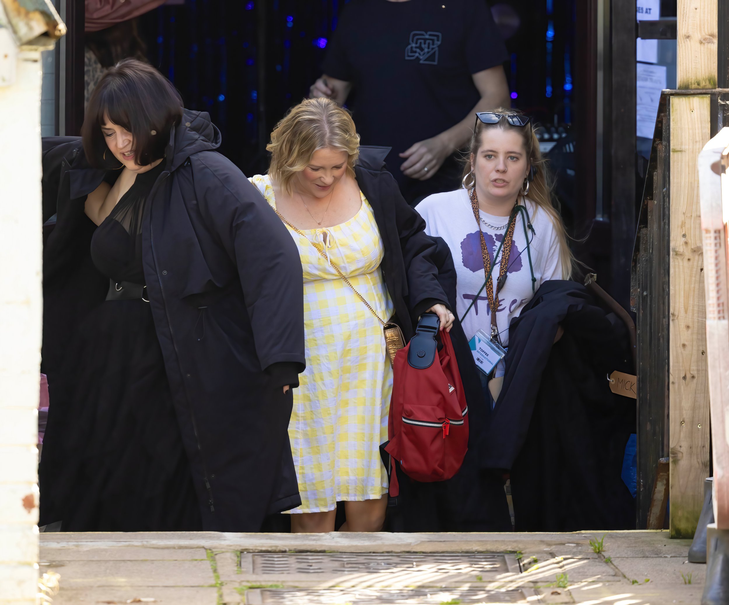 Ruth Jones as Nessa and Joanna Page as Stacey on the Gavin and Stacey set