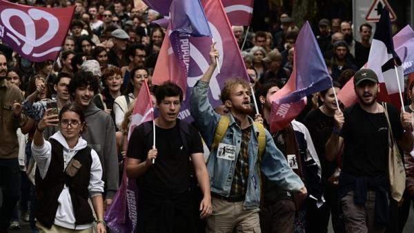 A protest over the appointment of Michel Barnier as PM took place in Bordeaux