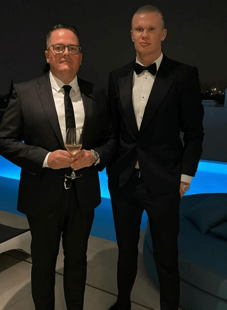 Erling Haaland and Ivar Eggja together at last year's Ballon d'Or ceremony