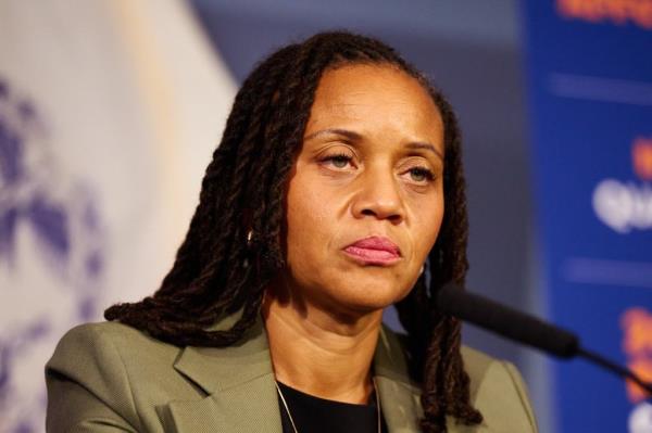 First Deputy Mayor Sheena Wright  during a news conference.