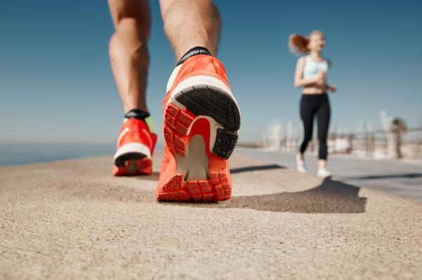 running shoes tying shoes