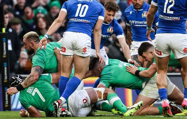 Ireland’s Dan Sheehan scores his second try. Pic Credit: ©INPHO/Ben Brady
