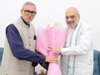 J&K CM Omar Abdullah met Union Home Minister Amit Shah in New Delhi. (Image: News18)