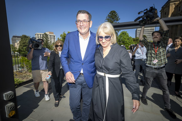 Daniel Andrews with his wife, Catherine.