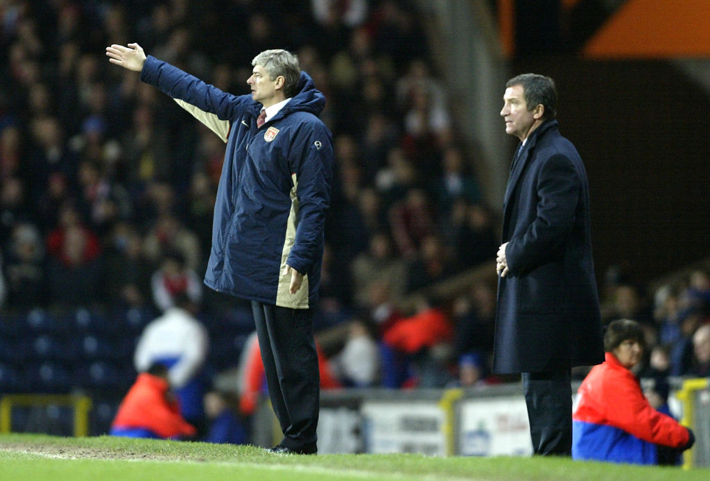 Arsenal manager Arsene Wenger and Blackburn manager Graeme Souness during the match between Blackburn Rovers and Arsenal in the FA Barclaycard Premiership