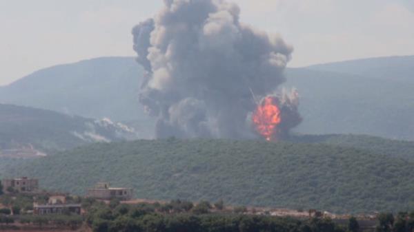 An explosion takes place as Israeli strikes hit southern Lebanon, amid cross-border hostilities between Hezbollah and Israeli forces, as seen from Zibqin, Lebanon, August 25, 2024, in this still image obtained from a video. Screengrab: Reuters TV via REUTERS