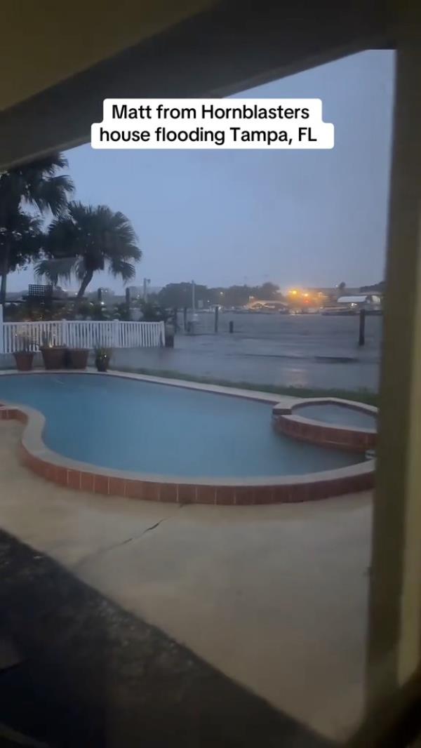 Before the monstrous floods entered his home, Heller took his TikTok Live viewers on a tour of the Hillsborough County waterfront property.