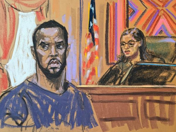 Sean Combs in a courtroom sketch.
