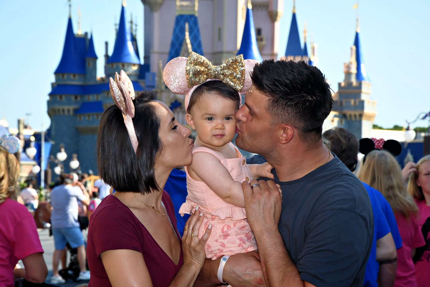 Aljaž Škorjanec and Janette Manrara with daughter Lyra