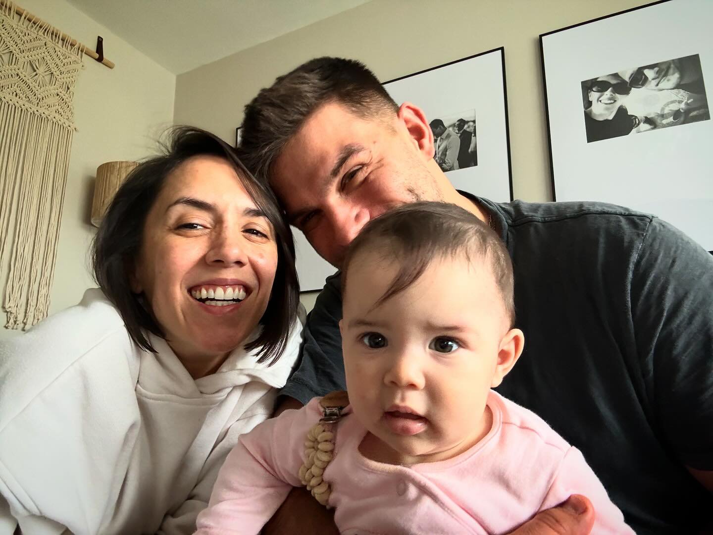 Aljaž Škorjanec and Janette Manrara with daughter Lyra