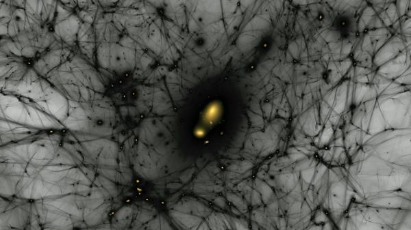 Simulation of formation of dark matter structures from the early universe to today. Credit: Ralf Kaehler/Ethan Nadler/SLAC National Accelerator Laboratory