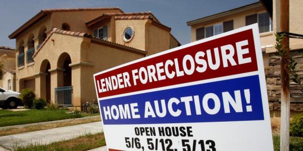 A home foreclosure sign.