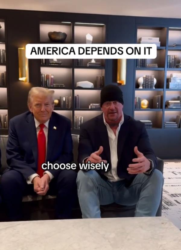The Undertaker, whose real name is Mark Callaway, told viewers to "choose wisely" on election day.