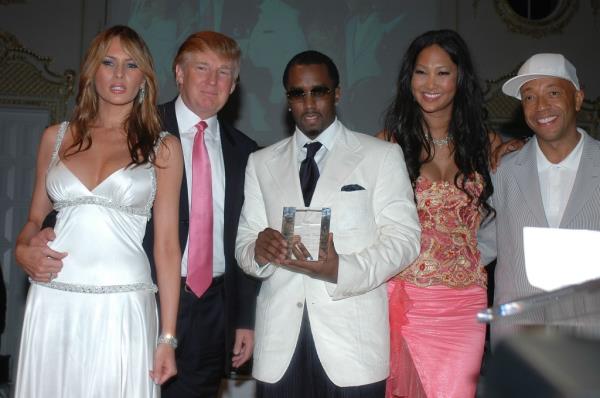 Donald and Melania Trump, Sean "P Diddy" Combs, Kimora Lee Simmons and Russell Simmons in 2005.