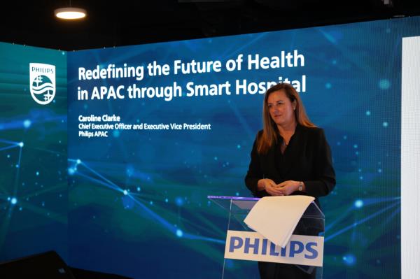 Caroline Clarke, CEO of Philips APAC, speaks during a media event held at Philips APAC center located in Toa Payoh, Singapore, Wednesday. (Philips APAC)