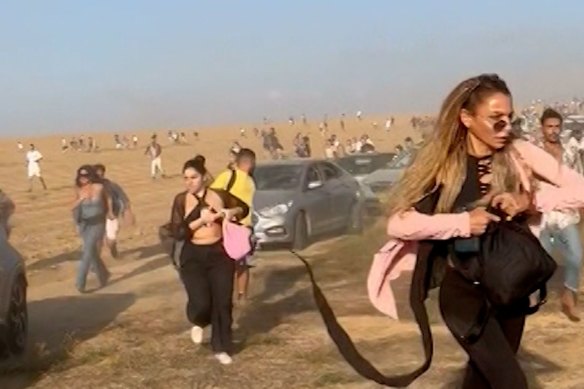 Partygoers at the Nova rave near the border with Gaza have told how the first hint of the horror raging towards them in the early hours of Saturday was a barrage of rockets roaring through the morning sky.