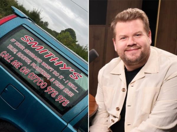 Compilation picture of James Corden and Smithy's car advert from Gavin and Stacey 