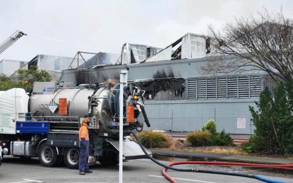 fire at the car workshop in Christchurch's Sydenham