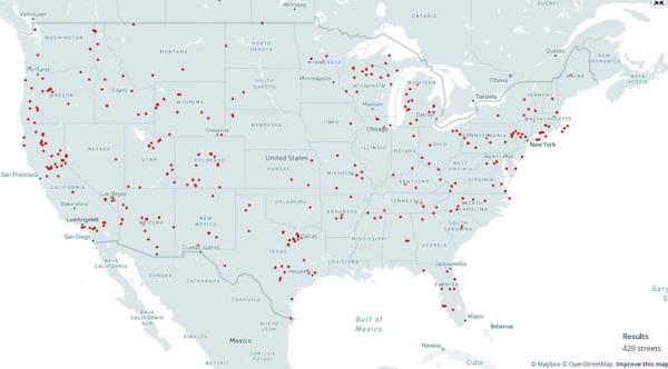 Map of offensive street names in the U.S.