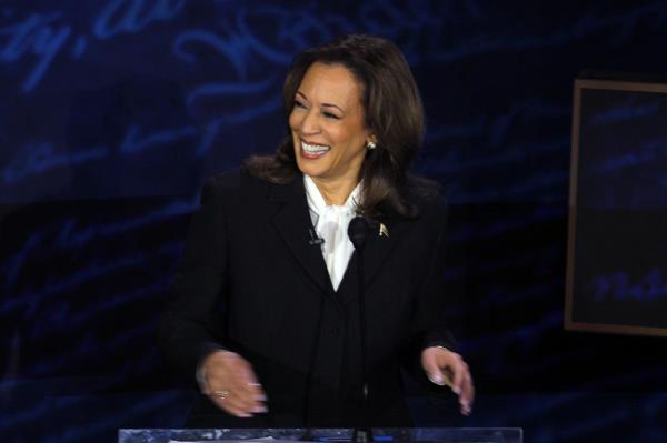 Vice President Kamala Harris was visibly reactive at several points during her first debate against former President Donald Trump Tuesday, laughing off several of her opponent's responses.