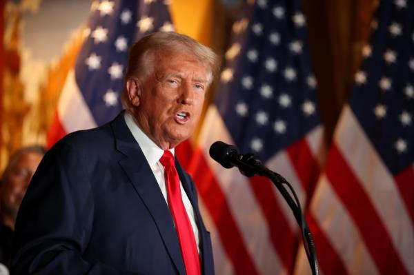 Republican Presidential candidate, former U.S. president, Donald Trump speaks at II Toro E La Capra on August 23, 2024 in Las Vegas, Nevada.