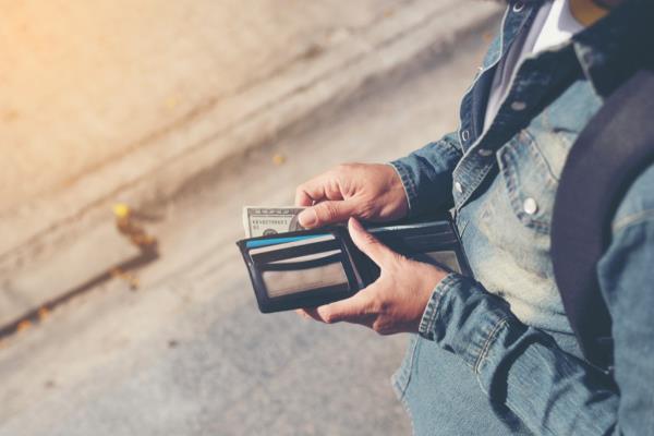 Wallet with cash and cards Life Way Harder