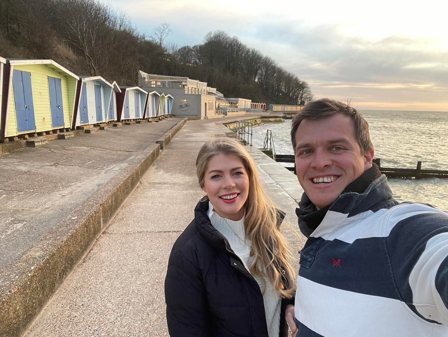 Yorkshire Vet star Matt Jackson-Smith with his wife taking a selfie on the beach