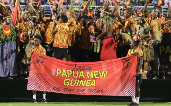 Team Palau welcomed at the opening ceremony of the 2023 Pacific Games in Honiara. 19 November 2023