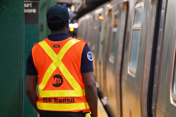MTA worker at Court Square, Queens.
