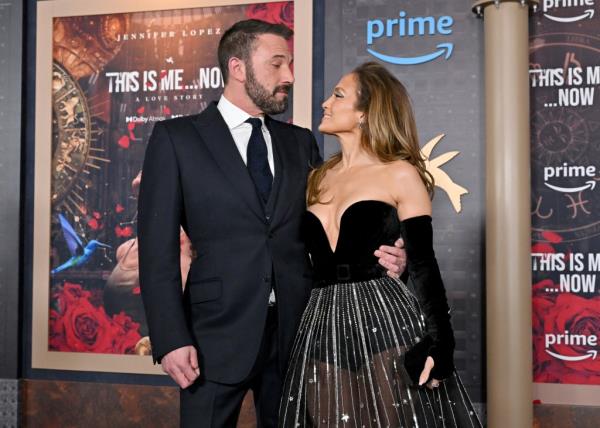Ben Affleck and Jennifer Lopez at "This Is Me...Now: A Love Story" in February 2024.