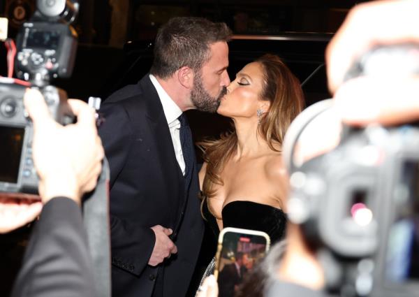 Bennifer kissing at the "This Is Me...Now: A Love Story" premiere only months ago.