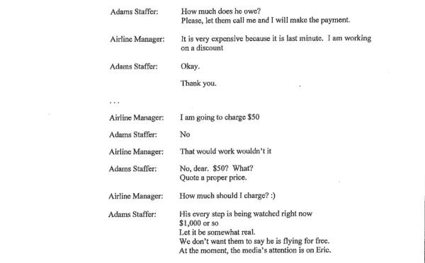 The federal indictment against Mayor Eric Adams includes a June 22, 2021 text exchange that shows an Adams staffer negotiating a price of discount flight to make it appear "somewhat real" with a Turkish Airlines manage