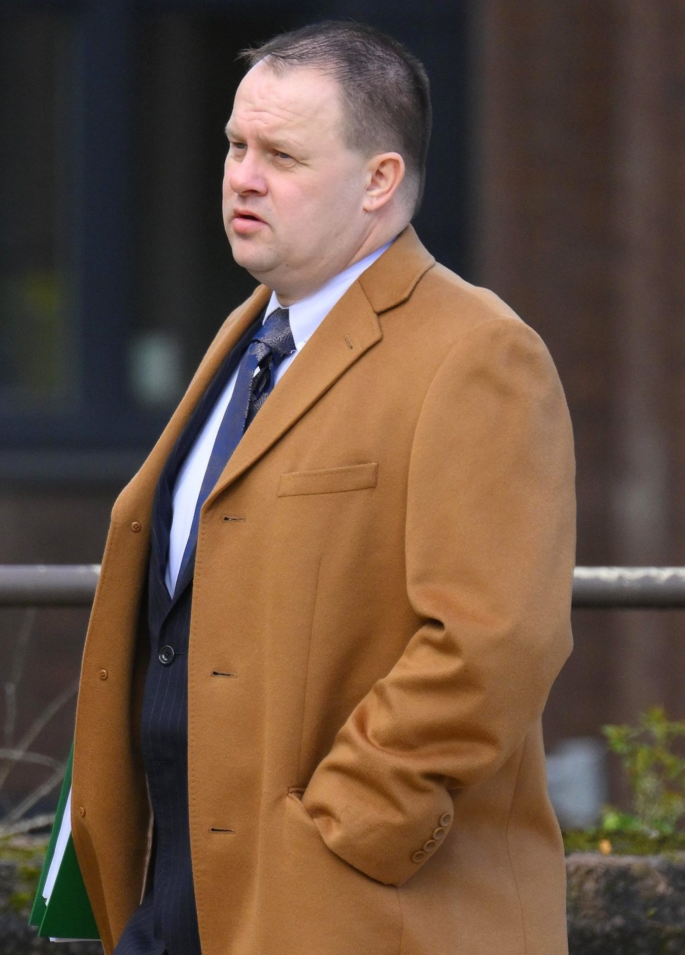 Former Merseyside Police Constable Gavin Harper, 45, arrives at Liverpool Crown Court, accused of stalking and unlawful wounding.- Pic Bruce Adams / Copy Tozer - 19/3/24