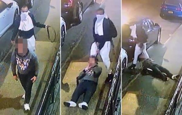 A man was caught on video putting a belt around a woman's neck and dragging her between two cars where he sexually assaulted her in the Bronx on May 1, 2024.
