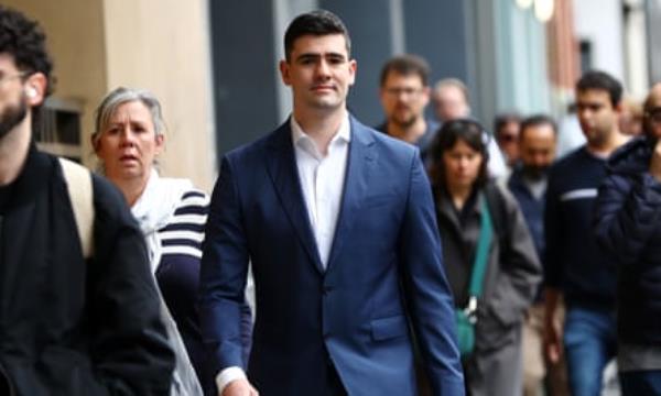 Jacob Hersant arrives at the Melbourne magistrates court