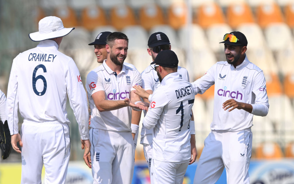 England bowlers celebrate